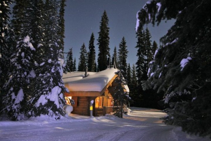 a house covered in snow